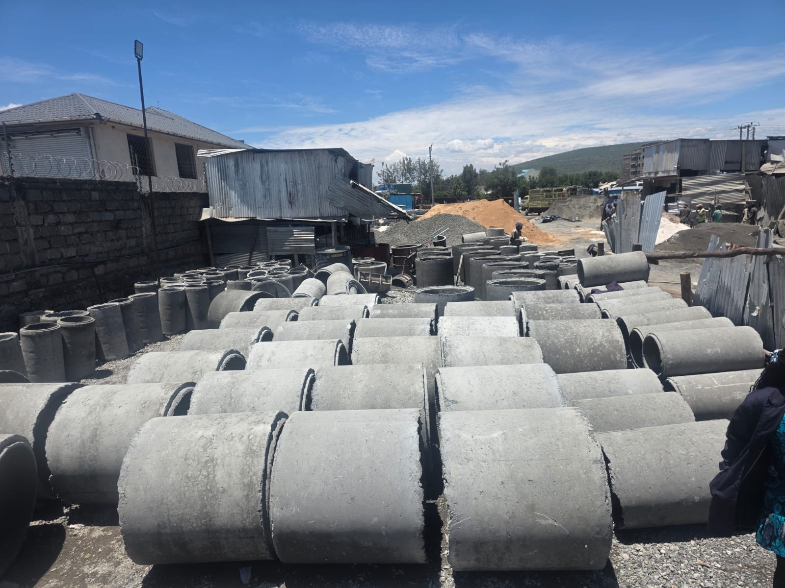Concrete culverts of multiple diameters stored at the UCB production yard
