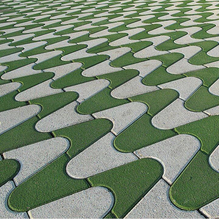 UCB Dune Paver — grey and green oval dune-shaped interlocking concrete pavers by Unique Concrete Builders Kenya